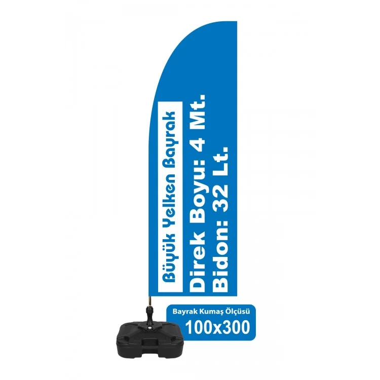 Promosoft PSB1030 Büyük Yelken Bayrak - 120 Gr. Kumaş
